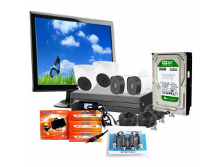 CCTV Package 4-CH DVR 4-Pcs Camera with 17-inch Monitor