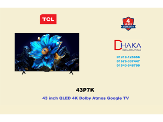 TCL 43 inch 43P7K QLED 4K Smart Google TV Official